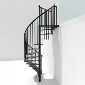 Metalen spiltrap MILANO | Voor hoogte 303 cm | Met treden van gepoedercoat staal