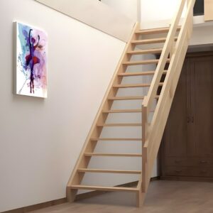 Steektrap RUSTIC voor hoogte 280 cm - Ruimtebesparende molenaarstrap