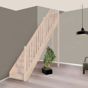 Kwartslagtrap ECHO met bovenkwart voor hoogte 288 cm - Houten bouwpakket trap