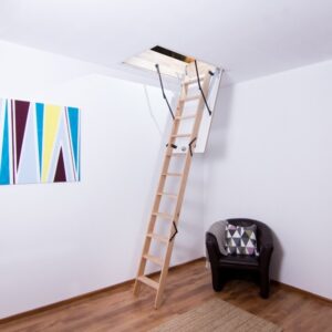 Houten vlizotrap PROFIX - Budget zoldertrap met houten treden - Hoogte 280cm