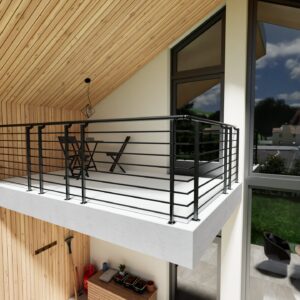 Balustrade STARX - Metalen balustrade voor binnen en buiten - Hoogte 100 cm - Lengte 150 cm -Modulair systeem