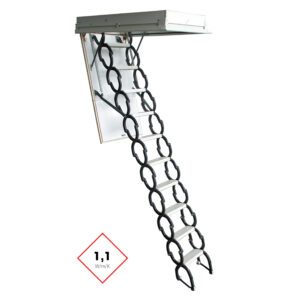Metalen schaartrap ELEGANCE - Volledig voorgemonteerd - isolatiewaarde u=1,1 W/m2K