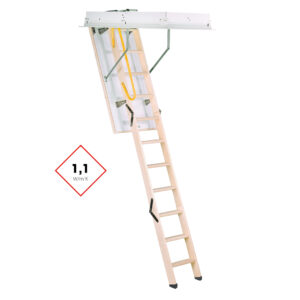 Houten vlizotrap ARKX – 3-delige zoldertrap met stalen frame