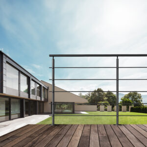 Aluminium balustrade ALU.XF met QUICKFIX systeem - Pakket voor 2 meter - Vloer montage - Bouwpakket geschikt voor buiten en binnen