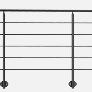 Aluminium balustrade ALUX-L - 200 cm - Bouwpakket geschikt voor buiten en binnen - Vloermontage