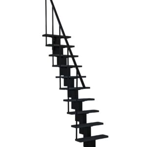 Metalen middenboomtrap METALMINI - Voor hoogte tot 275 cm - Ruimtebesparende trap van gepoedercoat staal