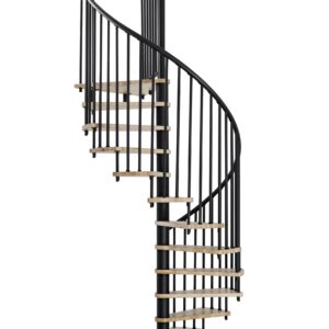 Spiltrap BARI OAK | Metalen spiltrap met treden van eikenhout | Voor hoogte tot 325 cm
