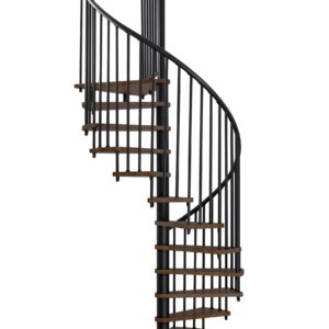 Spiltrap BARI WALNUT | Metalen spiltrap met treden van walnoot | Voor hoogte tot 325 cm
