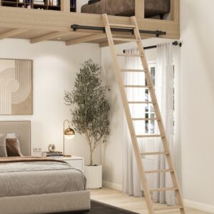 Houten ladder van beukenhout - Ruimtebesparende molenaarstrap van beukenhout
