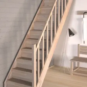 Rechte trap VEGA OAK voor hoogte 280 cm - Zelf samen te stellen - Houten bouwpakket trap