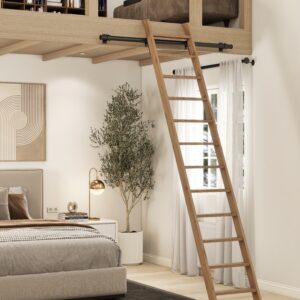 Houten ladder van eikenhout - Ruimtebesparende molenaarstrap