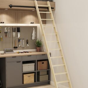 Houten ladder van vurenhout - Ruimtebesparende molenaarstrap van massief vurenhout