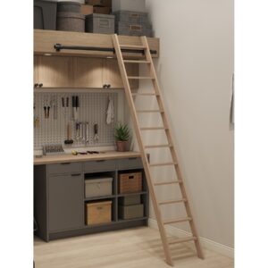 Houten ladder van beukenhout - Ruimtebesparende molenaarstrap van beukenhout